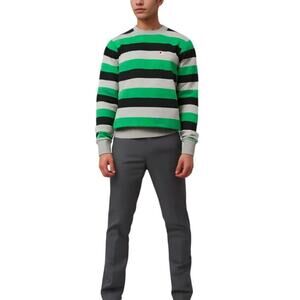 Champion Mens Vintage Striped Green Black Gray Sweatshirt Size 2XL